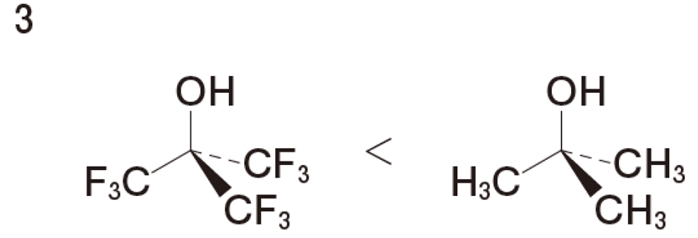 C(CF3)3OHの酸性 誘起効果と酸性度 106回問102の3